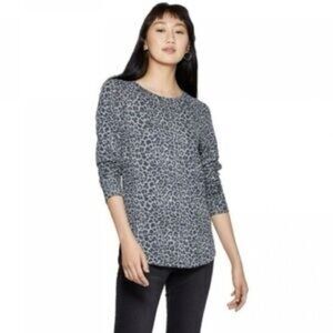 Grayson Threads Animal Print Blouse - Black and Gray Size S